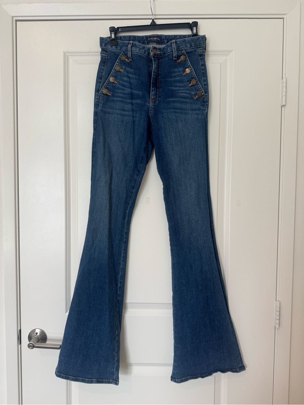 Ramy Brook High-Rise Flared Jeans in Dark Blue